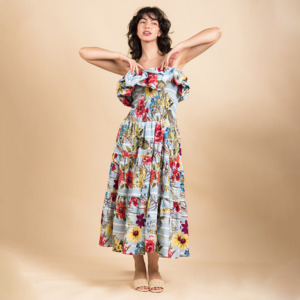 Competitive Price daily style off shoulder long <b>dress</b> hot selling off shoulder cotton <b>dress</b> - Product Image 6
