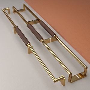 Poignée de porte tubulaire en bois massif de qualité supérieure, en acier inoxydable brossé doré, pour portes en verre de bureaux d'entreprise - Product Image 2