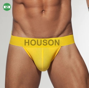 Cá nhân logo đàn hồi Dây thắt lưng pointelle của nam giới Jockstraps lưới thoáng khí jocks Vàng thongs sexy đồ lót S M L XL 2XL - Product Image 1