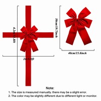 Grande Décoration de Noël en Forme de Nœud Rouge pour Porte, Grand Ruban pour Mariage, Fêtes, Entrée de Maison, Accessoires de Fête, Vente en Gros
