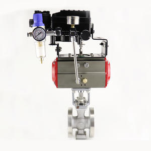 Válvula de Bola Neumática Tipo V de Acero Inoxidable 304 Q647W-16P con Sello Duro, Reducción de Presión y Ajuste DN25 50 65 80 para Medios Gaseosos - Product Image 1