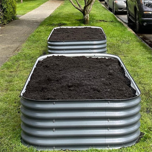Jardinière <span class=keywords><strong>en</strong></span> <span class=keywords><strong>acier</strong></span> <span class=keywords><strong>galvanisé</strong></span> pour lit de jardin surélevé <span class=keywords><strong>en</strong></span> métal pour herbes et légumes et décoration extérieure - Product Image 4