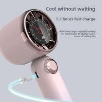 Ventilateur de poche sans pales USB mini rechargeable, affichage numérique, 100 vitesses, haute vitesse, turbo violent