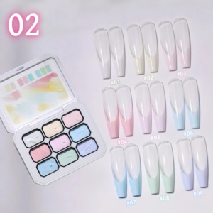 เจลสีทาเล็บ 9 สีชมพูมาการอง เนื้อเจลแน่น สีสดชัด ทาแบบปัตติ้ง ยูวีเจล สำหรับตกแต่งเล็บ - Product Image 4