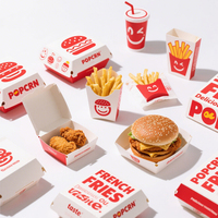 Boîte à hamburger en kraft personnalisée pour la vente en gros de frites et poulet frit McDonald's, emballage de restauration rapide à emporter