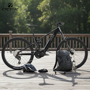 Vélo de montagne électrique à suspension intégrale avec <span class=keywords><strong>fourche</strong></span> sans fil <span class=keywords><strong>Rock</strong></span> <span class=keywords><strong>Shox</strong></span>, cadre en alliage d'aluminium, 12 vitesses, moteur central 48V 500W - Product Image 1