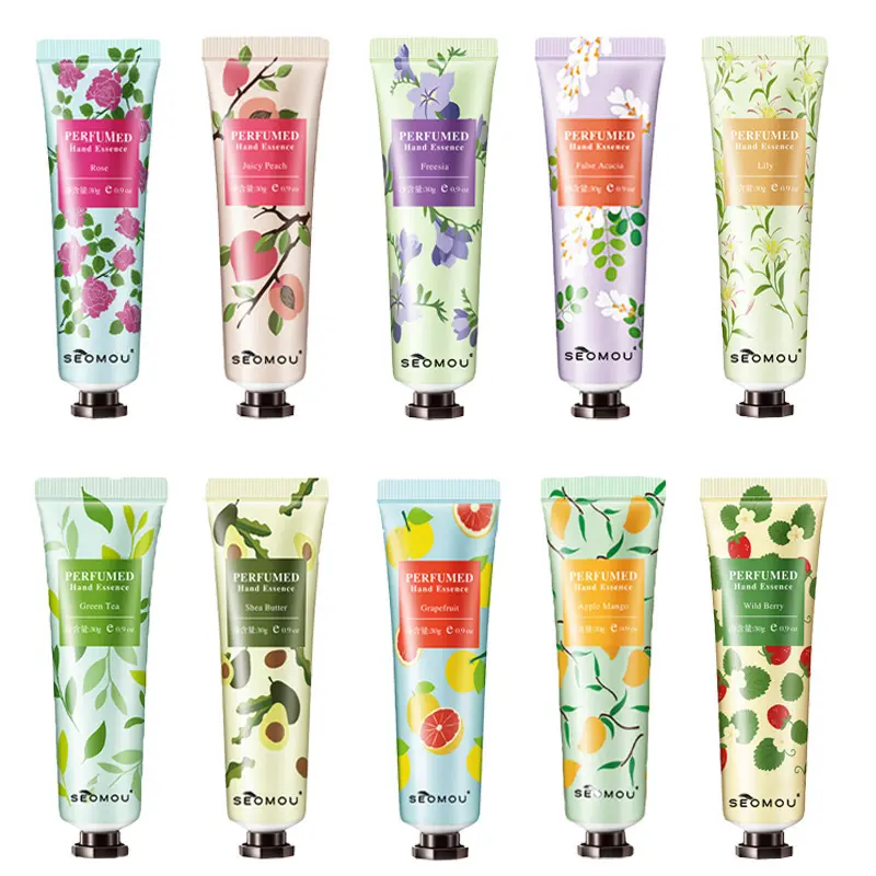 Wholesale private label best 30g Korean fruit shea butter peach hydrating skin care hand cream hand lotion