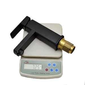 MCBKRPDIO Black square Single Hole Faucet, Bathroom Paint Basin Hot and Cold Faucet Siyah <strong>Musluk</strong> - Product Image 2