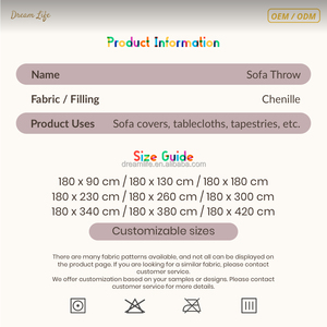 Manta de Sofá de Chenilla con Diseño Floral Personalizado DL, Manta de Felpa Suave de Poliéster, Decoración de Hogar de Lujo, Regalo Romántico al por Mayor, Funda para Sofá OEM - Product Image 5