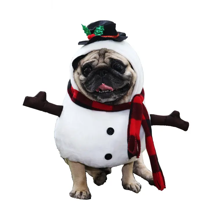 Ropa con capucha para perro, suministros para mascotas, disfraz divertido para gato, perro, muñeco de nieve, tela de Navidad, estampado clásico, ropa para mascotas sostenible, gran oferta