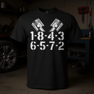 Camiseta V8 Firing Order 1-8-4-3-6-5-7-2 para entusiastas de los coches y del taller - Product Image 3