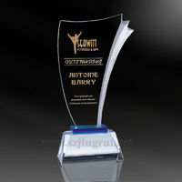 Trophée en cristal de verre vierge à sublimation K9 tendance, vente chaude, pour cadeaux d'affaires, trophée gagnant-gagnant