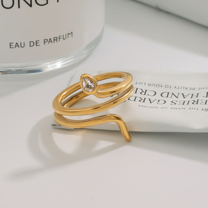 Anello di <span class=keywords><strong>serpente</strong></span> per le donne in acciaio inossidabile gioielli Non appannati oro 18K placcato ipoallergenico gioielli di moda Bijoux Bague <span class=keywords><strong>serpente</strong></span> - Product Image 2