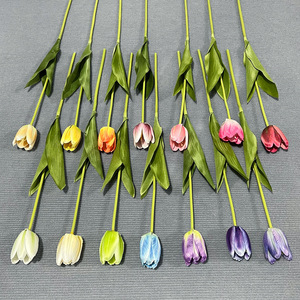 Fleurs artificielles en soie, simulation de tulipes 3D, décoration de mariage, décoration de la maison - Product Image 2