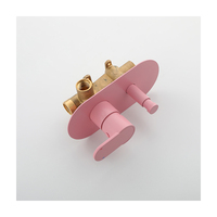 Ensemble de robinet mitigeur de douche encastré à effet pluie mural coloré rose Système de douche à effet pluie de salle de bain Robinets de bain et de douche