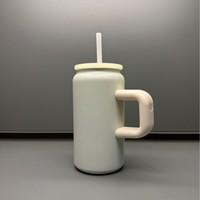 Gobelet isotherme en acier inoxydable de 16 oz avec poignée, sublimation, double paroi, isolation sous vide, tasse en métal pour enfant, bocal en verre, mug
