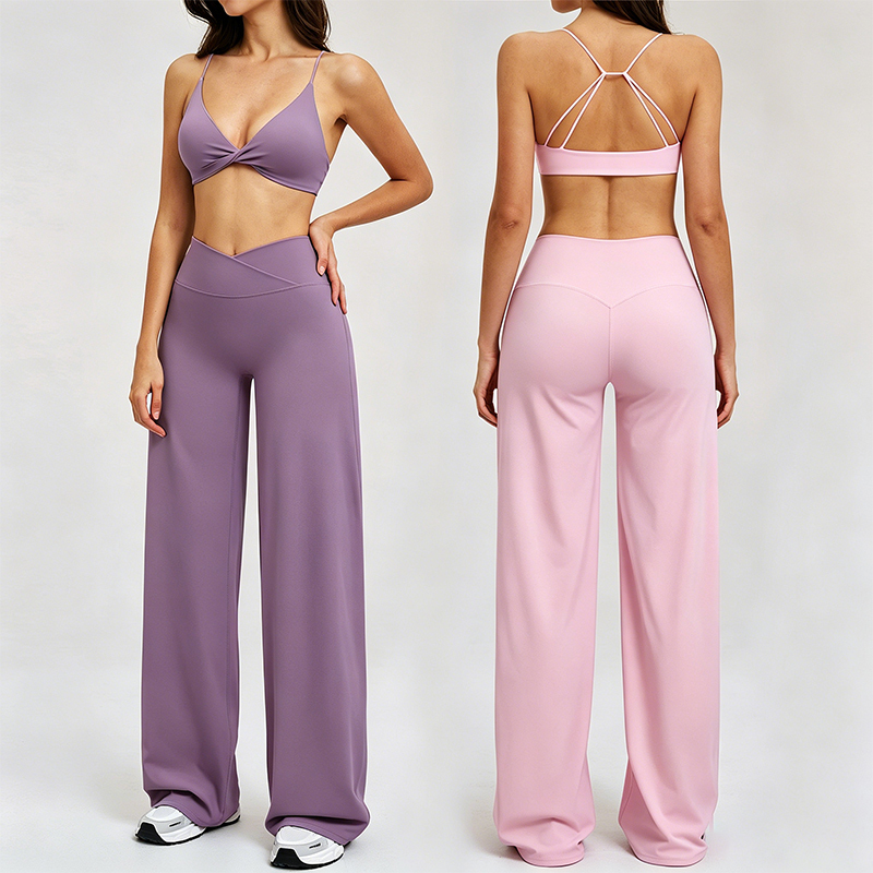 Custom Women's Sportswear Breathable Two-piece Fitness Set Running Apparel Custom Yoga Suit