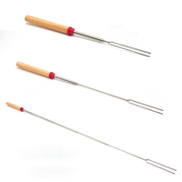 Fourchette longue extensible en acier inoxydable, jeu de 10 bâtons de cuisson pour BBQ, shammallow, 32 pouces, offre spéciale, nouveau produit