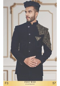 Costume blazer élégant pour hommes avec revers en satin sur mesure pour les mariages, réceptions, soirées, célébrations et fêtes - Product Image 4