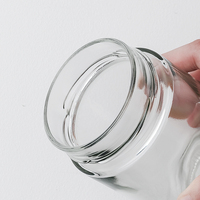 Vente en gros de contenants en verre ronds vides pour aliments, pour cornichons, miel, confiture, gelée, beurre de cacahuètes, sauce salsa, avec couvercle