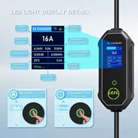 Chargeur portable pour véhicules électriques de niveau 2 certifié CE, 7 kW, charge AC, type 2, pour la maison et les voyages, courant de sortie 32 A
