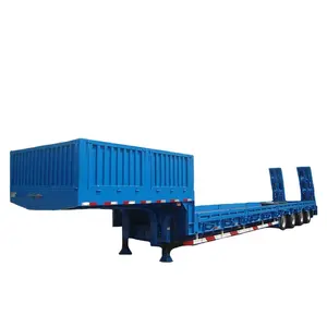 Low bed Semi Trailers 20/40ft Goose neck Container Low Bed Semitrailer 100 Ton 2/3/4 Axles Lowbed Truck Trailers