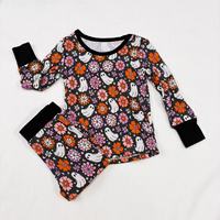 Vêtements pour enfants, pyjamas deux pièces décontractés respirants pour filles, style vintage, logo personnalisé, printemps automne, 10 ans, 2T, 3T