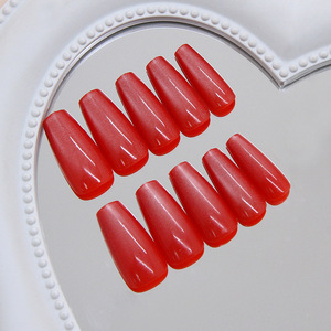 Uñas Postizas con Logotipo Personalizado, 30 Piezas, Color Rojo Ojo de Gato, Forma de Ataúd, con Pegamento, Suministro de Fábrica al por Mayor - Product Image 2