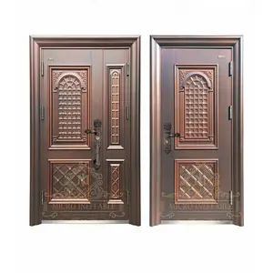 La porta principale di stile del Kerala di alto livello di sicurezza di vendita calda progetta il prezzo di fabbrica esterno della doppia porta dell'acciaio inossidabile