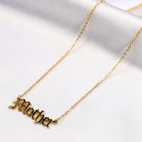 Collier personnalisé en acier inoxydable serti de pierres, pendentif avec initiale ou nom