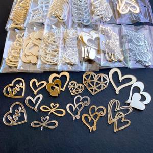 Nouvelle Décoration Créative pour Gâteau <span class=keywords><strong>de</strong></span> <span class=keywords><strong>l</strong></span>'Année Nouvelle Chinoise : Insert Cœur en Acrylique pour Cupcake, Décoration d'Amour pour Gâteau, Topper 5-15CM - Product Image 3