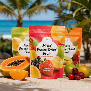 Saco Stand-up Personalizado com Logo Reutilizável para Frutas Liofilizadas Misturadas - Product Image 1