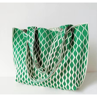 Sac fourre-tout en toile à motif géométrique, sac à main à bandoulière de grande capacité pour femmes, pour la plage, le shopping, le pique-nique