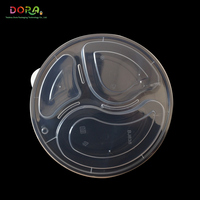 Conteneur jetable biodégradable en plastique noir Dora avec couvercle 1000 ml pour restaurant, restauration rapide, boîtes à lunch