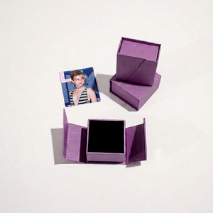 Customized Logo Modern Luxury Double Door Square Magnetic Ring Jewelry <b>Box</b> Necklace <b>Earrings</b> <b>Gift</b> <b>Box</b> Eco-friendly Paper <b>Box</b> - Product Image 5