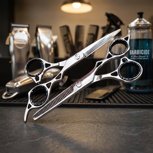 8\" Matt Black Dog Grooming Scissors Sharp Blade Dull Powder Coated Stainless Steel Dark Grey Dog <b>Shear</b> for Beauty Personal Care - Product Image 4