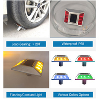 Marqueurs de chaussée surélevés étanches IP68, coque en aluminium, clignotants LED réfléchissants, yeux de chat solaires avec pointe