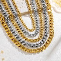 Collar de Cadena Cubana de Acero Inoxidable, Dos Tonos, Chapado en Oro y Plata, Joyería Hip Hop para Hombre y Mujer, Regalo de Moda