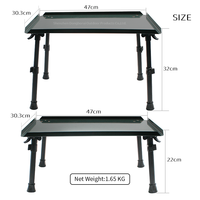 Mesa de Pesca Plegable de Metal Ajustable, Mesa Portátil para Pesca de Carpas al Aire Libre