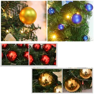 Рождественская светодиодная гирлянда из ротанга, декоративная зеленая Рождественская гирлянда, Искусственная елка из ротанга, баннер, декоративный венок, 2,7 м