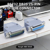 Cooyear RS232 DB25 Conector D-SUB de 25 Pines Hembra/Macho de 2 Filas Tipo Soldadura con Cubierta de ABS para Laptop, Nuevo
