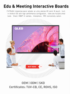 Ita 75 inch 4K UHD bảng thông minh hiển thị pizarra tương tác IR cảm ứng 3840*2160 <span class=keywords><strong>LCD</strong></span> kinh doanh 55/65/86/98/110 inch bảng trắng - Product Image 5