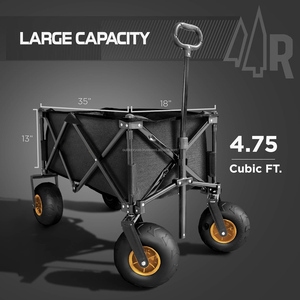 Portable Outdoor <b>Garden</b> Park Utility Foldable Wagon OEM Supported <b>Inflatable</b> Wheel Camping Stroller Beach Trolley Cart for - Product Image 5