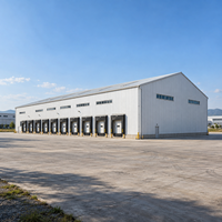 Entrepôt durable à grande structure en acier, revêtement isolant résistant aux intempéries, atelier métallique, bâtiment industriel de stockage