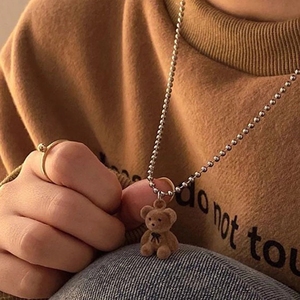 แฟชั่น<span class=keywords><strong>เกาหลี</strong></span>อินเทรนด์สแตนเลสลูกปัด Choker โซ่เครื่องประดับจี้สร้อยคอหมีน่ารักจี้<span class=keywords><strong>สร้อย</strong></span>คอสำหรับผู้หญิงผู้ชาย - Product Image 5