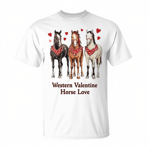 Camiseta Western Valentine Horse Love para amantes de los caballos, regalo del día de San Valentín - Product Image 2