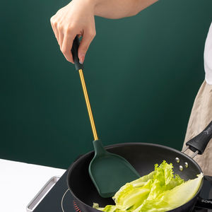 <span class=keywords><strong>2025</strong></span>ใหม่ป้องกันน้ำร้อนลวกชุดเครื่องใช้ในครัวทำจากซิลิโคนสีเขียวทองหรูหราทันสมัยทำจาก PP-4ชิ้นประกอบด้วยกระชอนตักอุปกรณ์ทำอาหาร - Product Image 3