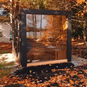 Modern Design Cabin Red Cedar Outdoor Harvia Infrared Cube Sauna For Sale