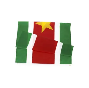 Precio barato de la bandera nacional al aire libre colgando de 3X5FT Impresión de poliéster Suriname banderas