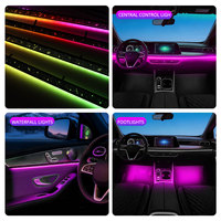 Éclairage d'ambiance universel pour l'intérieur de la voiture, 10 en 1, multicolore, avec éclairage du plancher, synchronisation, bande LED acrylique cachée, contrôle par application pour voiture